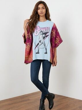 Handcrafted Upcycled David Bowie Kantha Tunic NWT One Size